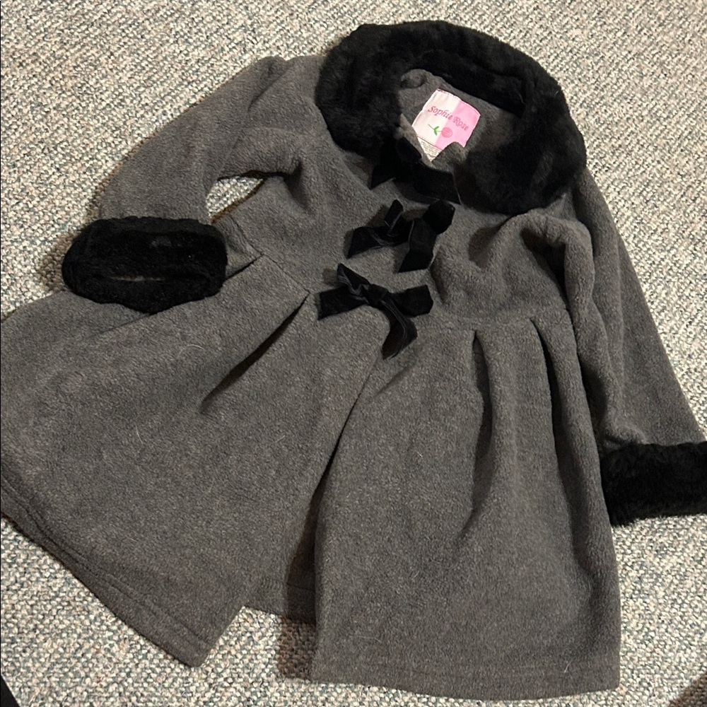 Stylish Gray Kids Coat with Black Accents